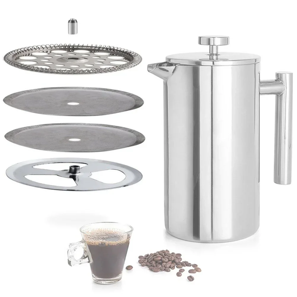 French Press Glass - 4 Pcs Stainless Steel French Press