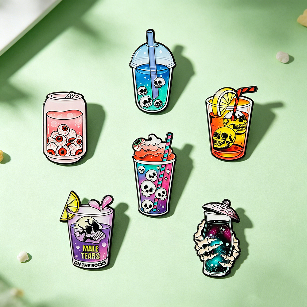 Mug Tea Coffee - 6pcs Cool Halloween Enamel Pin Collection