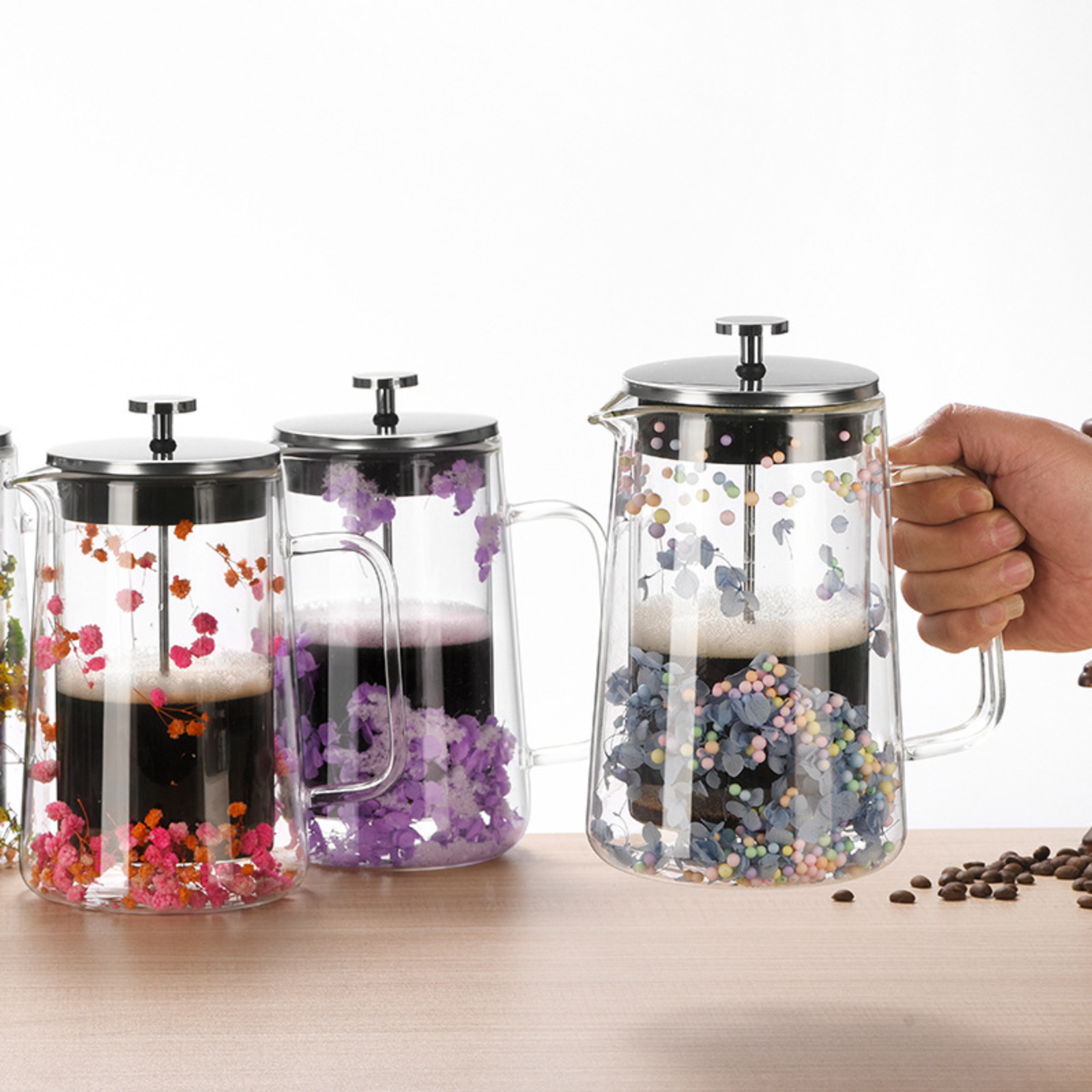 Dried Flower Double Glass Pres - French Press Glass reseña y precio