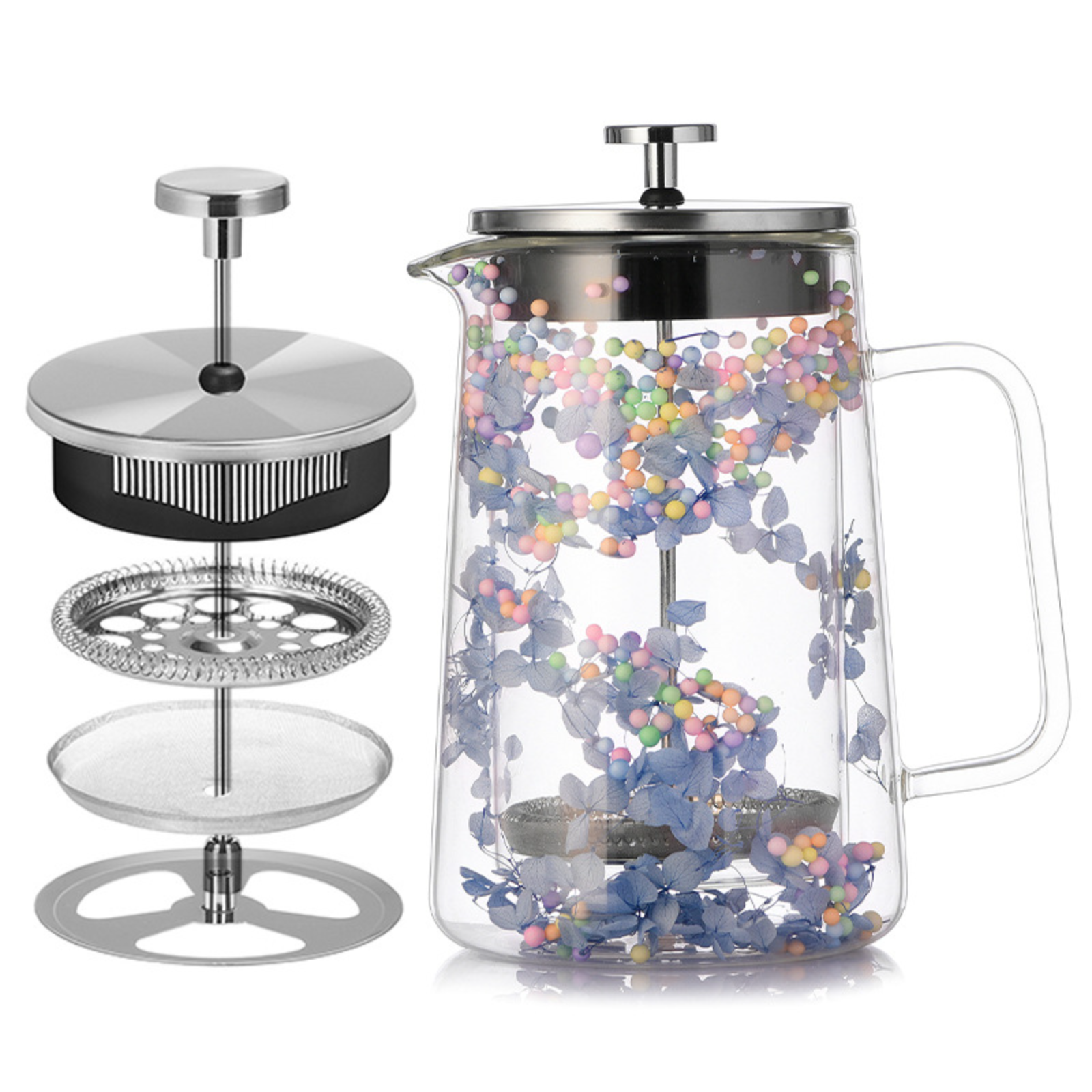 Dried Flower Double Glass Pres - French Press Glass reseña y precio