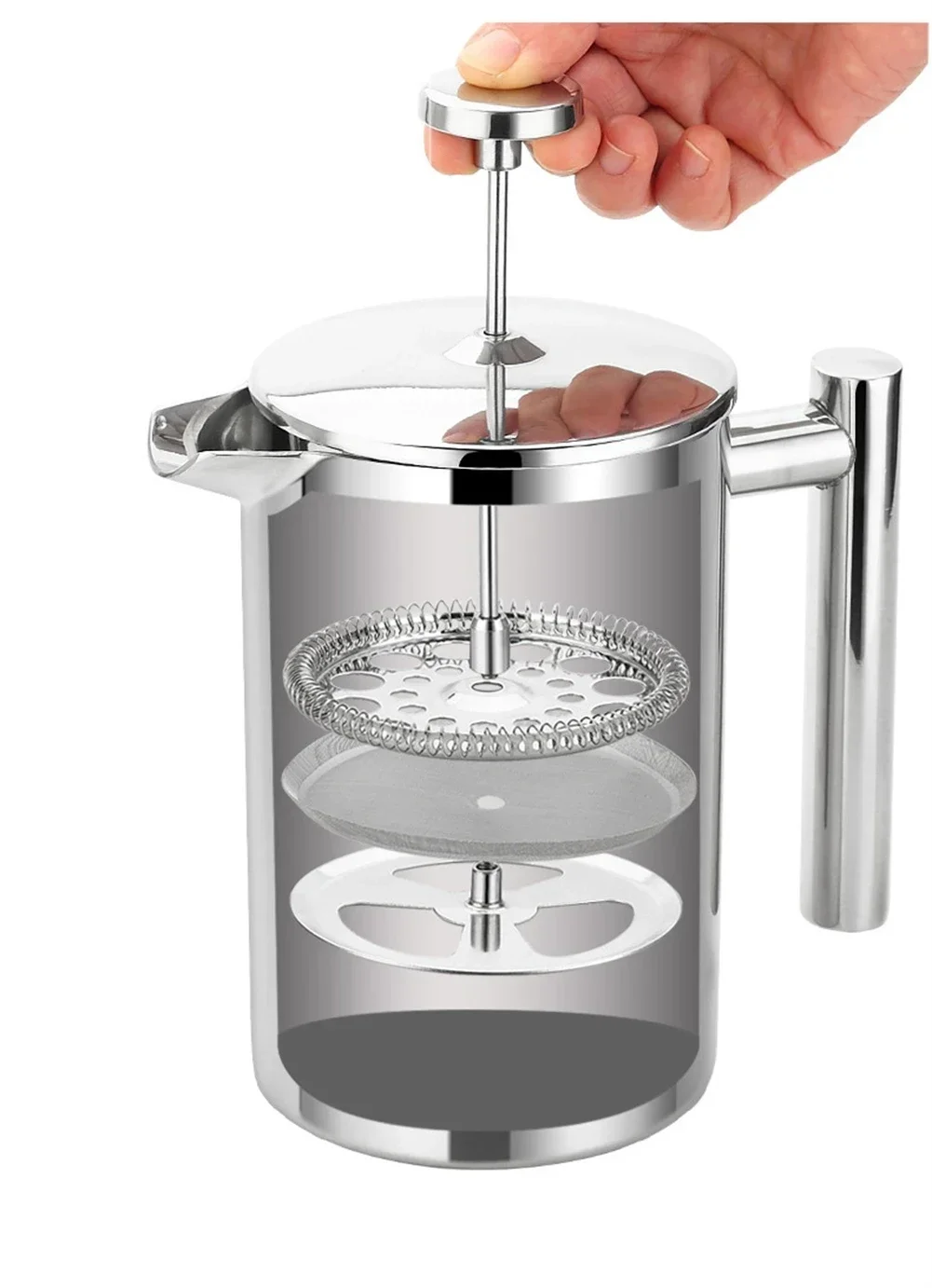 4 Pcs Stainless Steel French P - French Press Glass reseña y precio
