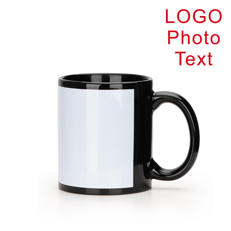 Black Cup DIY LOGO Ceramic 350 - Coffee Tea Picture reseña y precio