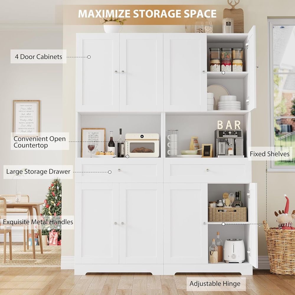 2-Piece Tall Kitchen Pantry Ca - Coffee&Tea House Opinie reseña y precio