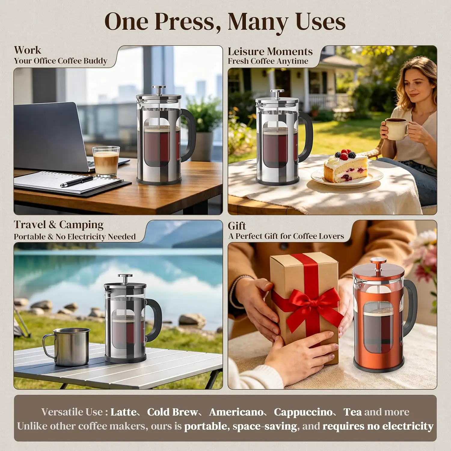 French Press Coffee Maker 34oz - French Press Glass reseña y precio