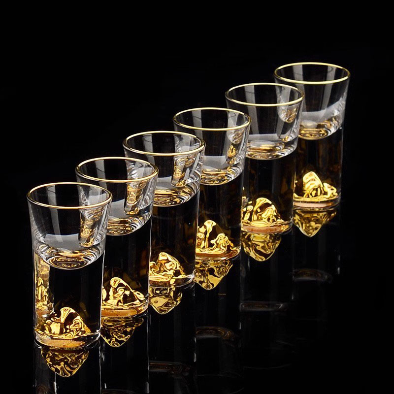 6pcs Golden Edged Short Glass  - Mug Tea Coffee reseña y precio