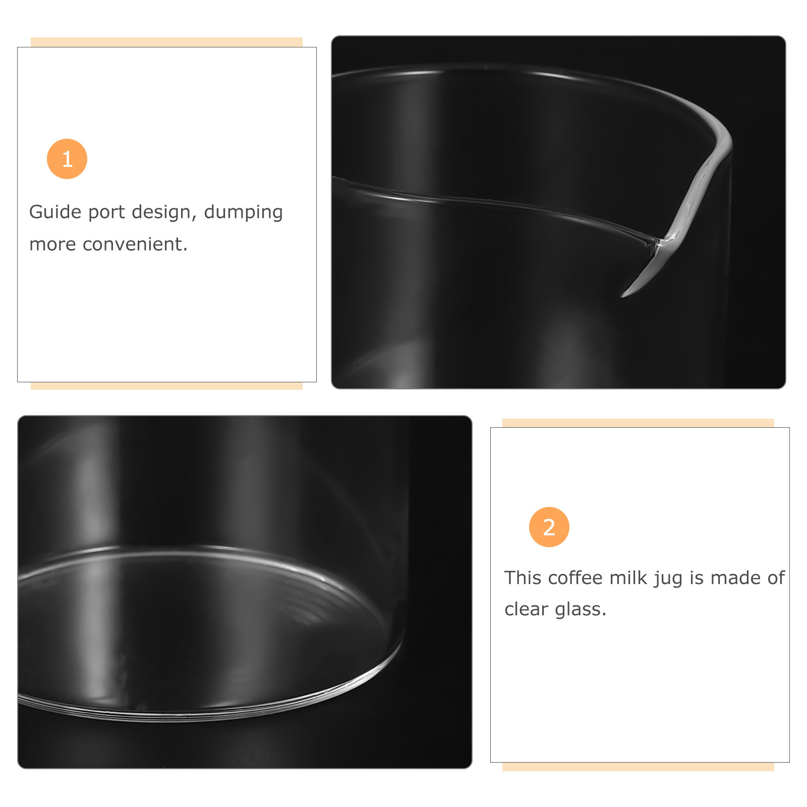 4Pcs Clear Glass Milk Jug Mini - Coffee Tea Jug reseña y precio