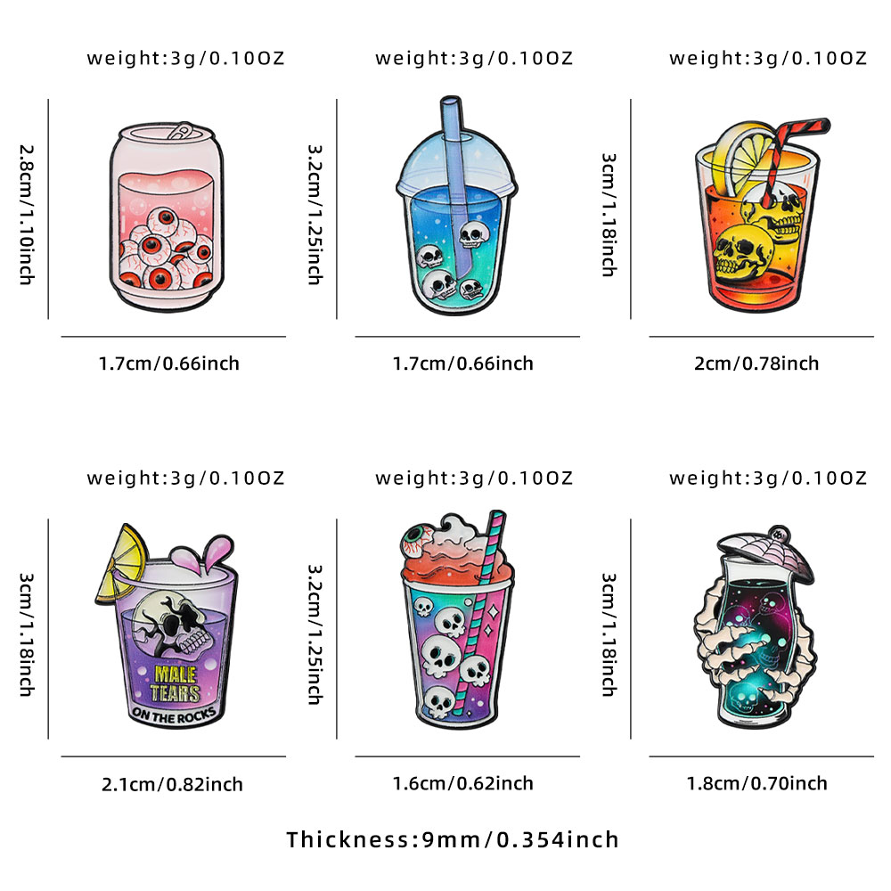 6pcs Cool Halloween Enamel Pin - Mug Tea Coffee reseña y precio