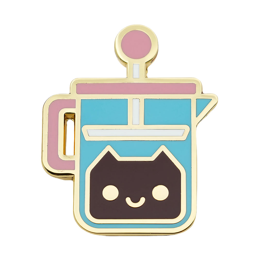 French Press Coffee Cat Brooch - French Press Glass reseña y precio