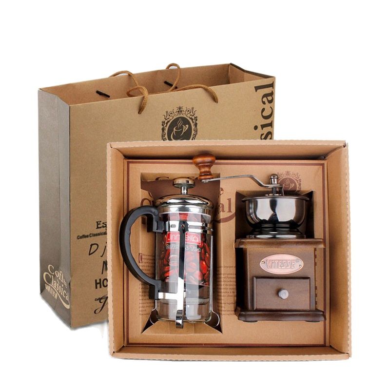 Coffee Pot Coffee Grinder Set  - French Press Glass reseña y precio