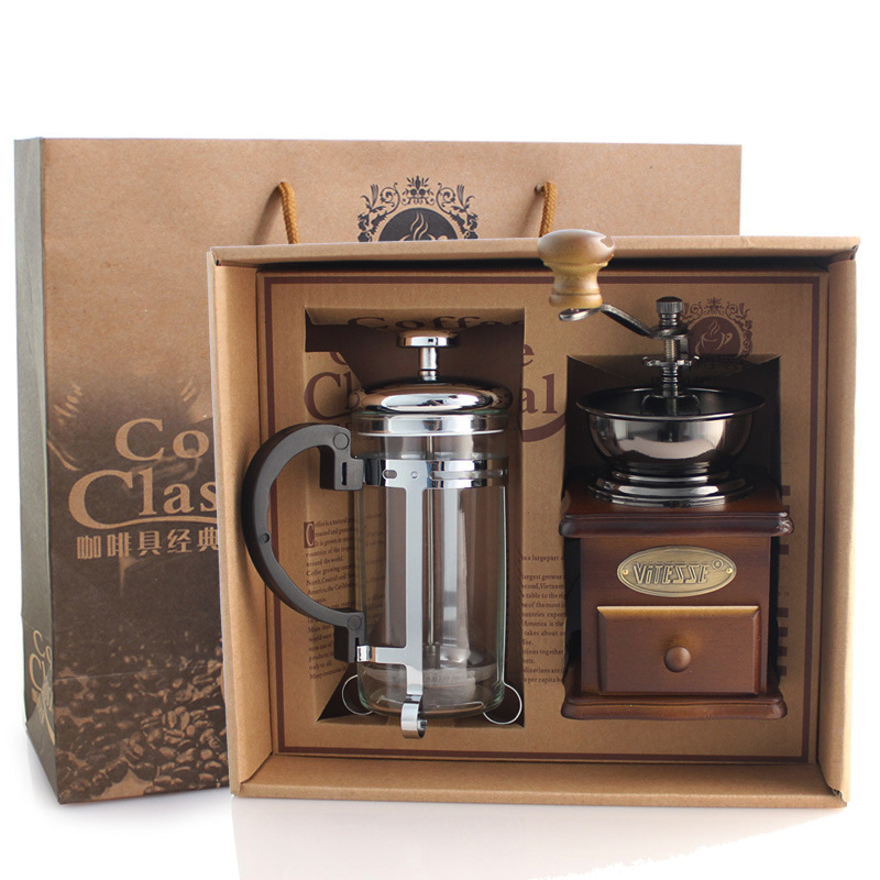 Coffee Pot Coffee Grinder Set  - French Press Glass reseña y precio
