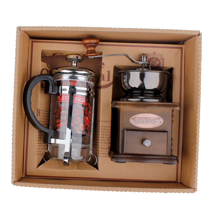 Coffee Pot Coffee Grinder Set  - French Press Glass reseña y precio