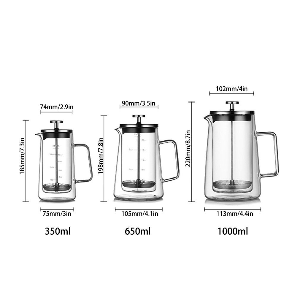 Double Layers French Press Pot - French Press Glass reseña y precio