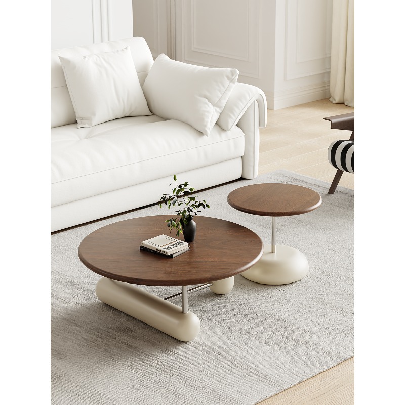 Round solid wood coffee table  - Young Tea Coffee reseña y precio