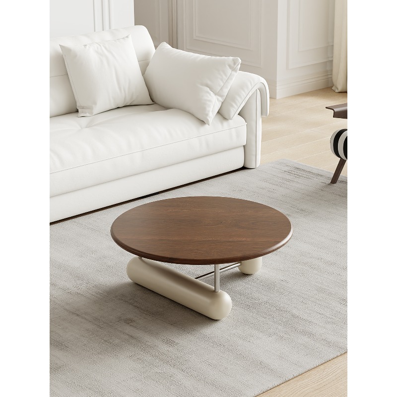 Round solid wood coffee table  - Young Tea Coffee reseña y precio