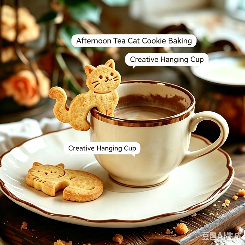 Cartoon Hanging Cup Cat Cookie - Mug Tea Coffee reseña y precio