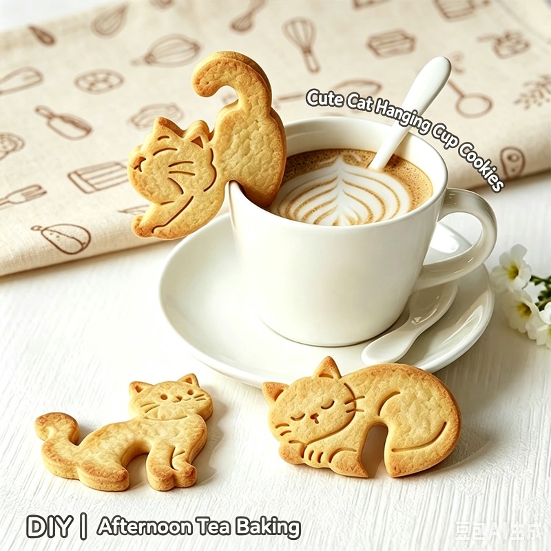 Cartoon Hanging Cup Cat Cookie - Mug Tea Coffee reseña y precio