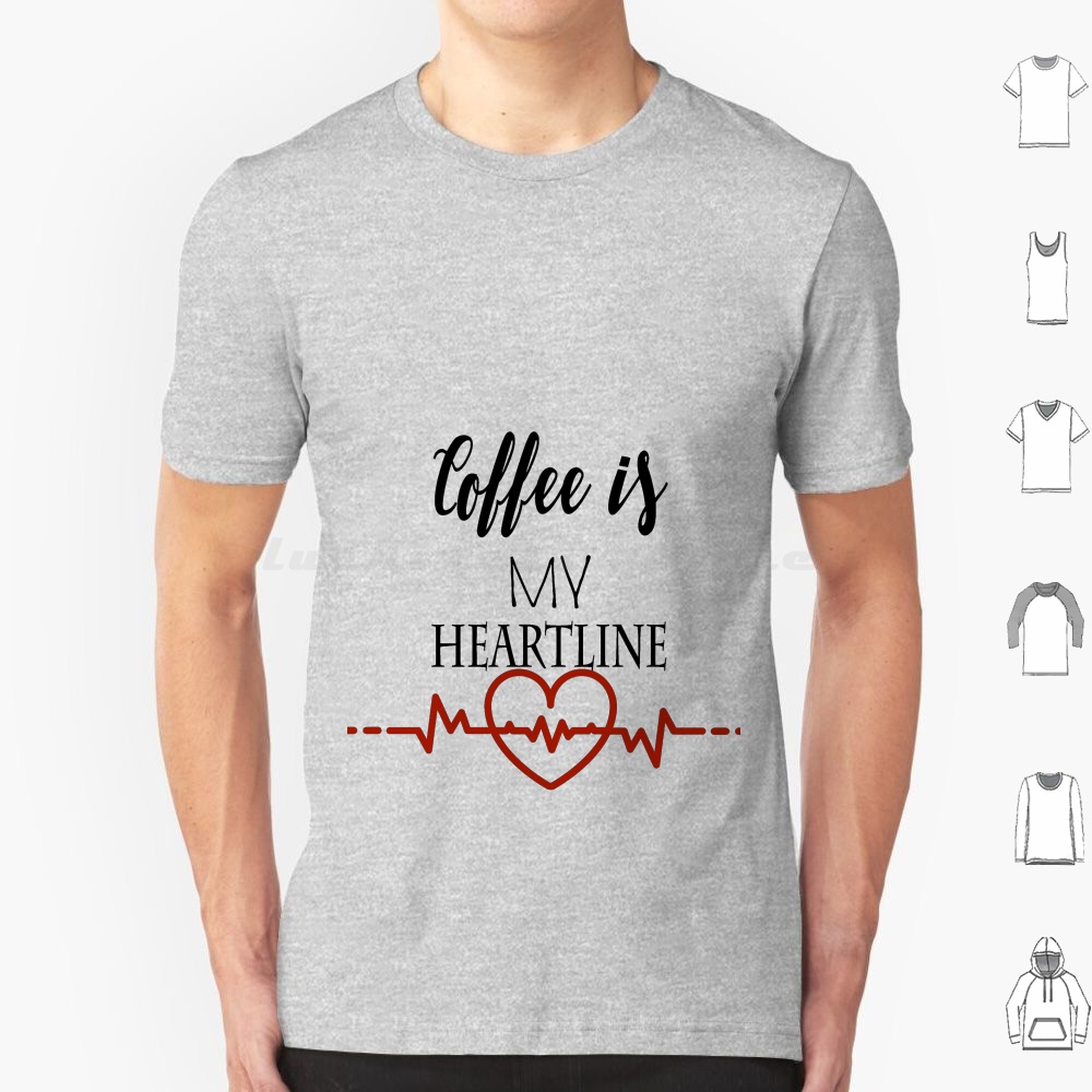 Coffee Is My Heart Line T Shir - Coffee Tea Quotes Short reseña y precio