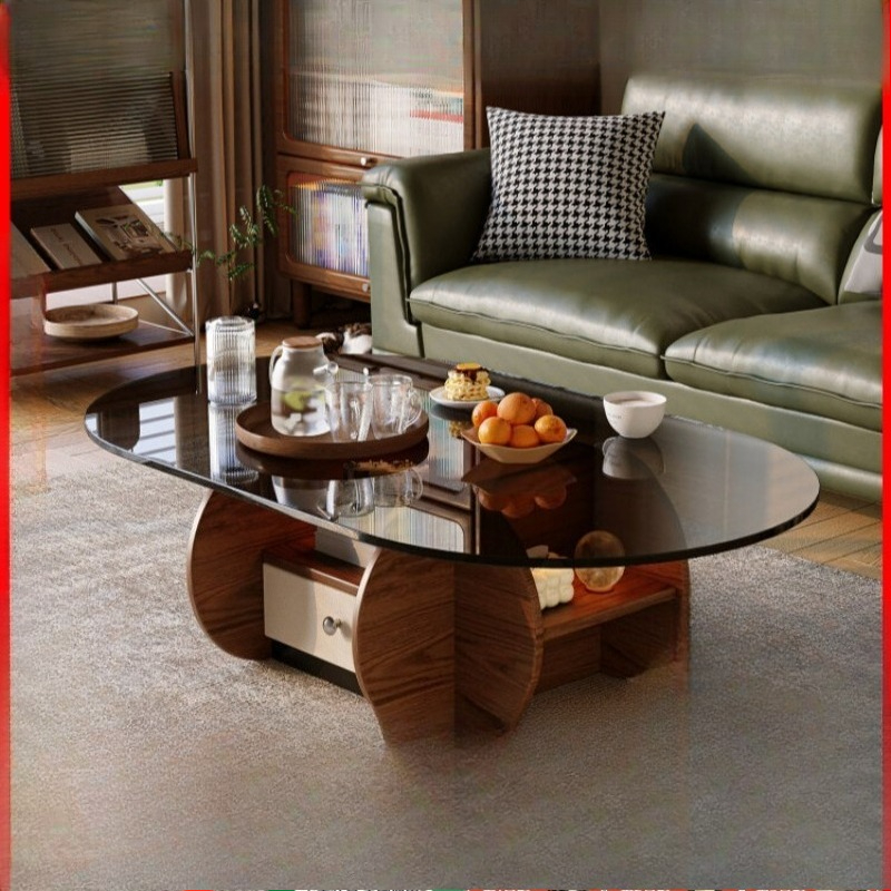 Small niche oval solid wood co - Young Tea Coffee reseña y precio