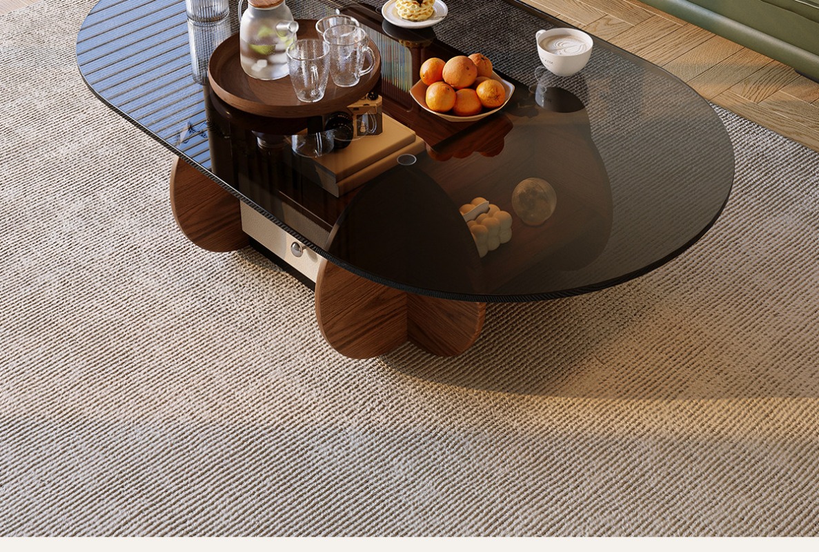 Small niche oval solid wood co - Young Tea Coffee reseña y precio