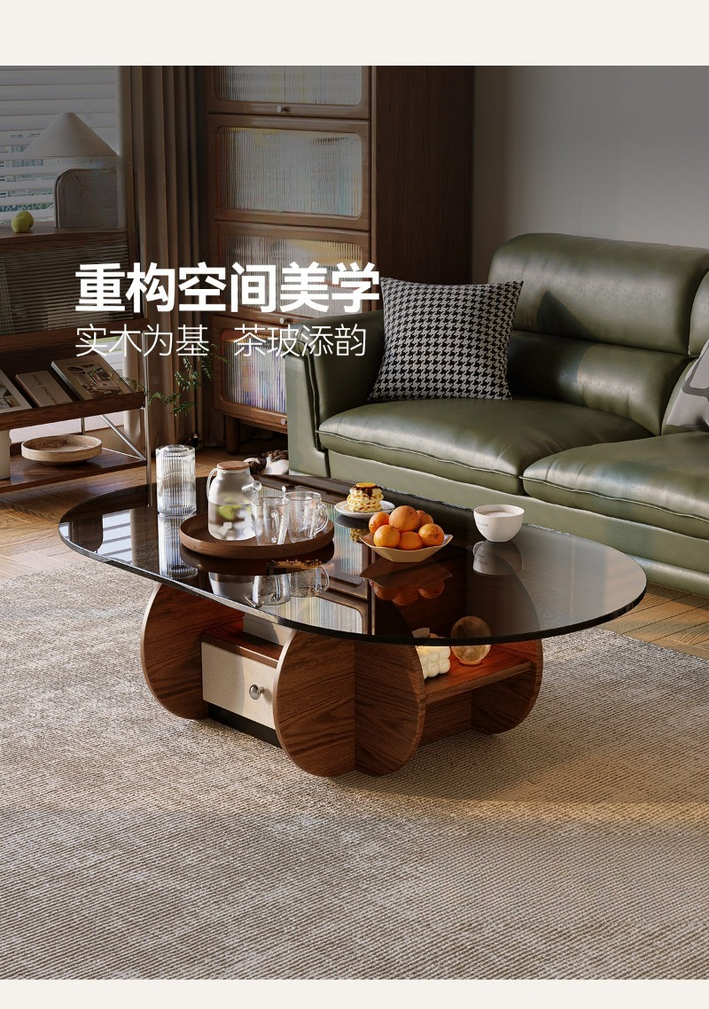 Small niche oval solid wood co - Young Tea Coffee reseña y precio
