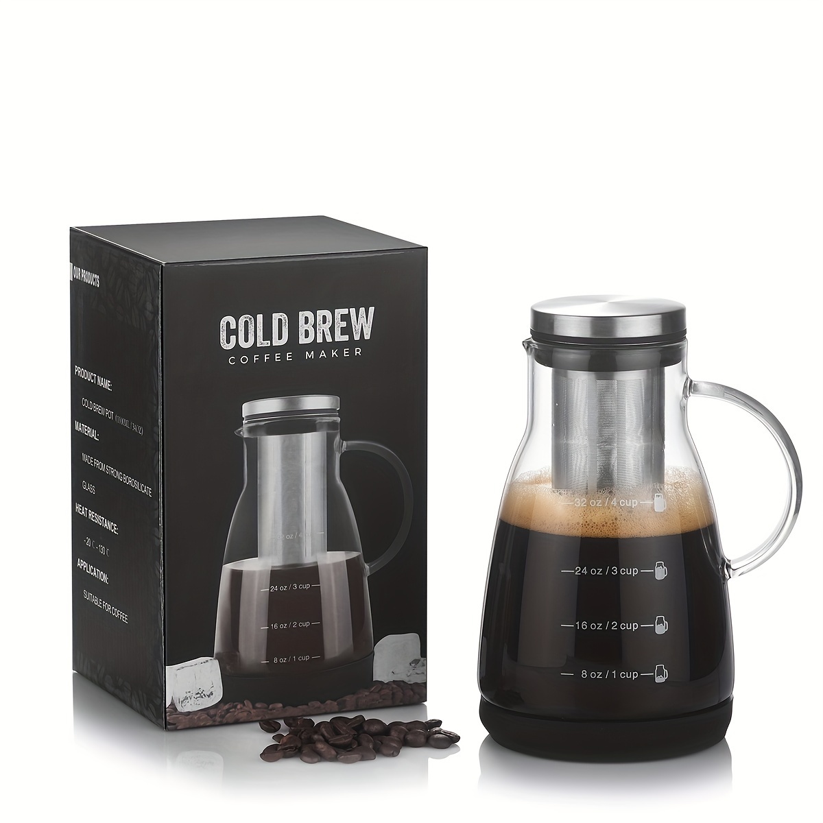24oz Classic Glass Cold Brew C - Coffee Tea Jug reseña y precio