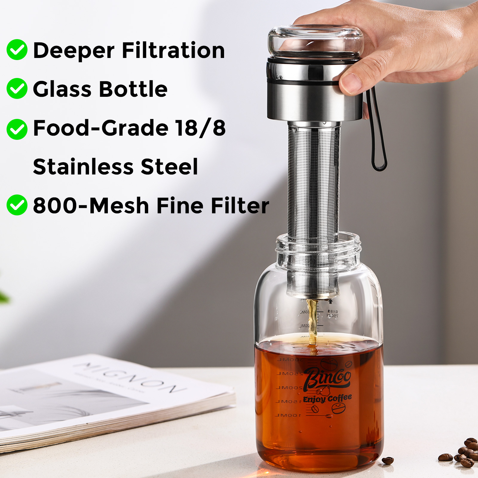 Bincoo Cold Brew Coffee Maker  - Coffee Tea Jug reseña y precio