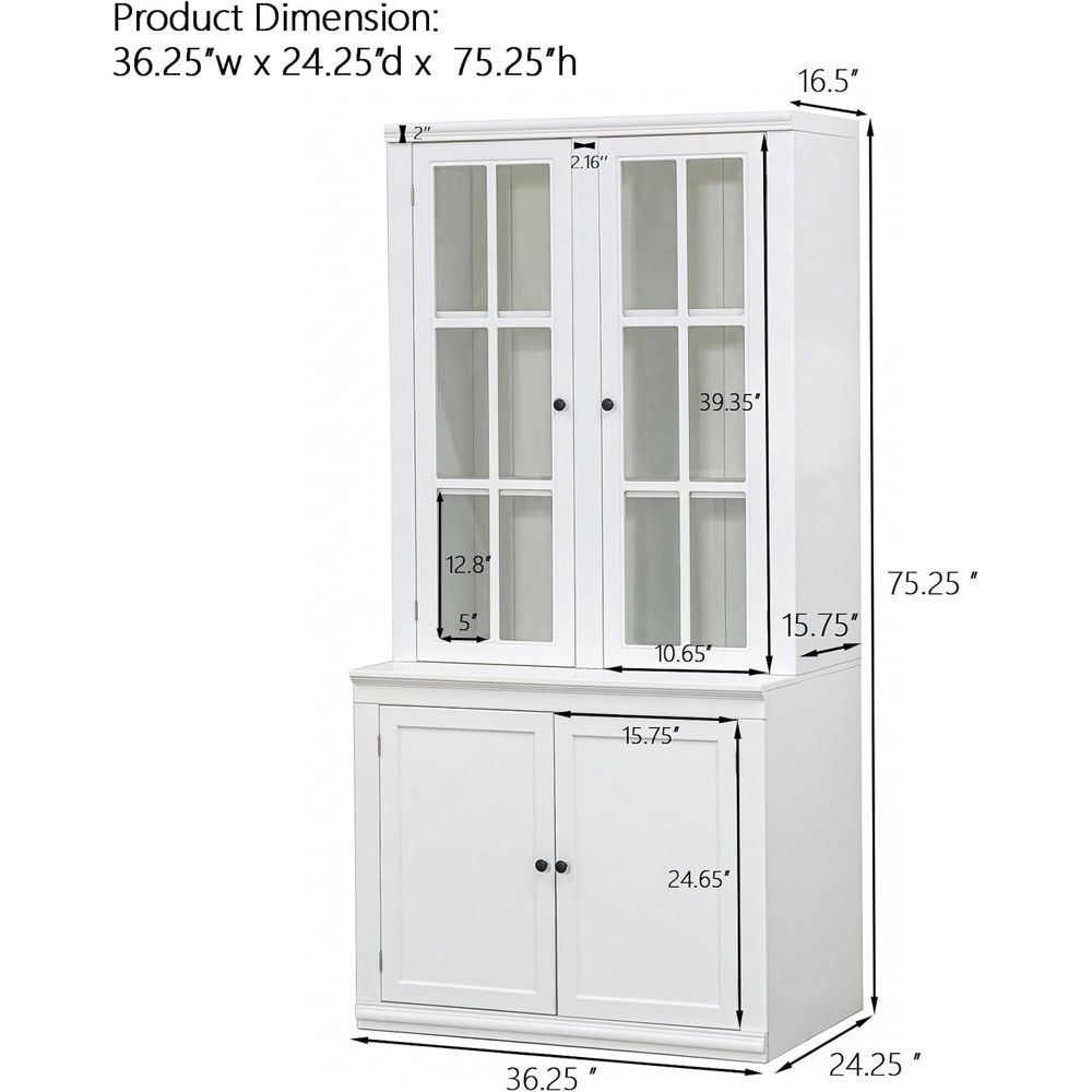 75 Tall White Glass Door Kitch - Coffee&Tea House Opinie reseña y precio