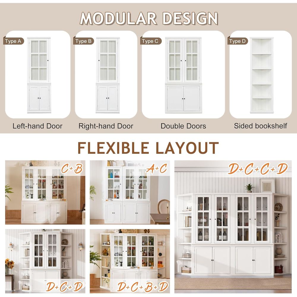 75 Tall White Glass Door Kitch - Coffee&Tea House Opinie reseña y precio