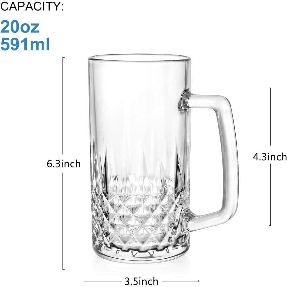 20 oz Heavy Glass Mugs Set of  - Mug Tea Coffee reseña y precio