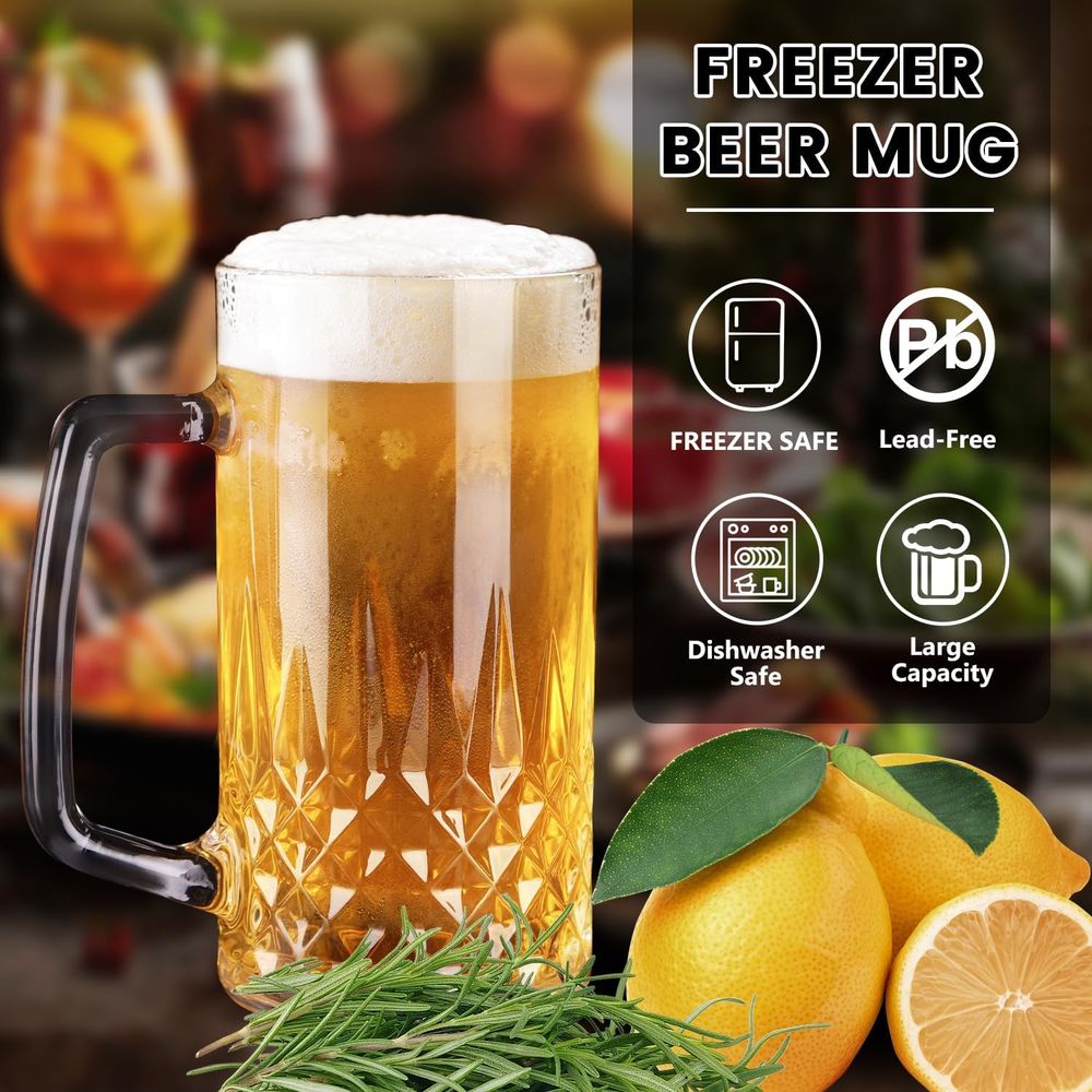 20 oz Heavy Glass Mugs Set of  - Mug Tea Coffee reseña y precio